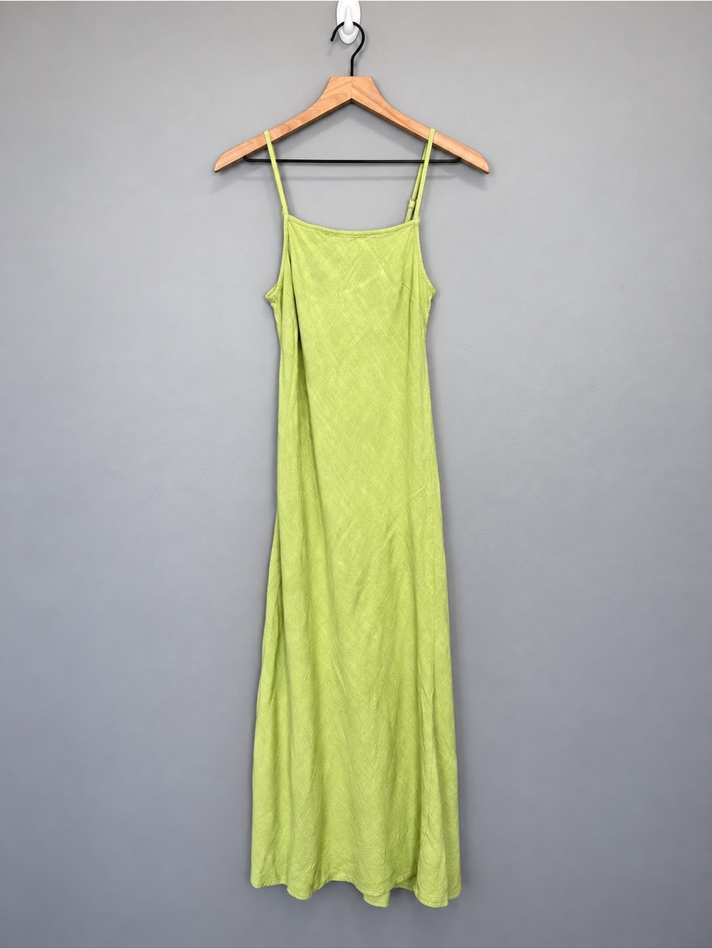 Petal + Pup Green Linen Blend Cami Maxi Dress Spaghetti Strap Small